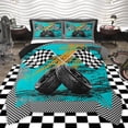 thumbnail image 1 of Castle Fairy Car Flag Queen Comforter Set,Vintage Geometric Plaid Bedding Comforter Set, 1 of 8