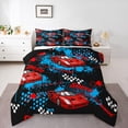 thumbnail image 1 of Castle Fairy Car Queen Comforter Set for Kids Teens,Speed Sport Bedding Comforter Set, 1 of 8