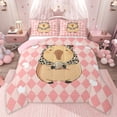 thumbnail image 1 of Castle Fairy Cartoon Animal Twin Comforter Sets for Children,Geometric Plaid Bedding Set, 1 of 8