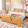 thumbnail image 1 of Castle Fairy Cartoon Basketball Ice Cream Cone Bed Sheets 4-Piece, Waffle Checkered Full Size Sheets, Pink Blue Yellow,1 Fitted Sheet, 1 Flat Sheet and 2 Pillowcases, 1 of 6
