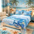 thumbnail image 1 of Castle Fairy Cartoon Beach Lounge Chair Queen Sheets 4 Pieces,Seagull Ocean Wave Print Queen Sheet Sets,Blue Yellow,1 Fitted Sheet,1 Flat Sheet and 2 Pillowcases, 1 of 6