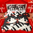 thumbnail image 1 of Castle Fairy Cartoon Black Cats Boy Girl Bedding Comforter Set 7-Piece,Love Heart Print King Bedding Sets,Happy Valentine's Day Ultra Soft Bed Sheets,Microfiber Bedroom Decor,Reversible, 1 of 8