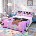 thumbnail image 1 of Castle Fairy Cartoon Black Girl King Sheets 4pcs,Cute Princess Butterfly Bedding,Holographic Pearl Gold,1 Fitted Sheet, 1 Flat Sheet and 2 Pillowcases, 1 of 6