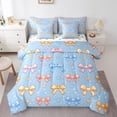 thumbnail image 1 of Castle Fairy Cartoon Bow Twin Bedding Sets,Kawaii Love Heart Print Bedding Comforter Set, 1 of 8
