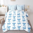 thumbnail image 1 of Castle Fairy Cartoon Bowknot Twin Bedding Sets,Blue Ribbon Bow Bedding Comforter Set, 1 of 8