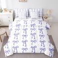 thumbnail image 1 of Castle Fairy Cartoon Bowknot Twin Bedding Sets,Purple Ribbon Bow Bedding Comforter Set, 1 of 8