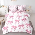 thumbnail image 1 of Castle Fairy Cartoon Bowtie Bedding Comforter Set,Bling Ribbon Bow Knot Full Bedding Set, 1 of 8