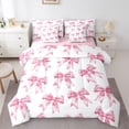 thumbnail image 1 of Castle Fairy Cartoon Bowtie Bedding Comforter Set,Bling Ribbon Bow Knot King Bedding Sets, 1 of 8