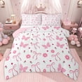 thumbnail image 1 of Castle Fairy Cartoon Butterflies Bowtie Flowers Queen Comforter Set, 1 of 8
