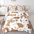 thumbnail image 1 of Castle Fairy Cartoon Capybara Bedding Comforter Set,Rainbow Animal King Bedding Sets, 1 of 8
