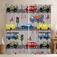 thumbnail image 1 of Castle Fairy Cartoon Car Curtains Pack of 2 (42x84 Each) for Preppy Kids Children,Construction Vehicles Curtains Blackout,Transportation Theme Bedroom Curtains,Luxury Bedroom Decor, 1 of 6