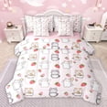 thumbnail image 1 of Castle Fairy Cartoon Cats Animal Twin Bedding Sets 7-Piece for Kids Children,Kawaii Pets Bedding Comforter Set Microfiber,Red Pink Strawberry Breathable Sheet Sets,Lightweight Room Decor,Reversible, 1 of 8