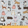 thumbnail image 1 of Castle Fairy Cartoon Cats Fabric by the Yard 2 Yard,Love Heart Print Sewing Fabric,Cute Animal Home Decor Fabric by the Yard,Microfiber Children Bedroom Decor, 1 of 6