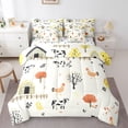 thumbnail image 1 of Castle Fairy Cartoon Chicken Cow Bedding Comforter Set,Cute Cabin Full Bedding Set, 1 of 8