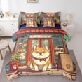 thumbnail image 1 of Castle Fairy Cartoon Corgi Bedding Comforter Set,Kawaii Dog King Bedding Sets, 1 of 8