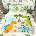 thumbnail image 1 of Castle Fairy Cartoon Dino Dinosaur 7-Piece Twin Bedding Sets for Child Preppy,Jungle Animal Bedding Comforter Set,Geometric Stripes Breathable Sheet Sets,Breathable Home Decor, 1 of 8