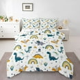 thumbnail image 1 of Castle Fairy Cartoon Dinosaur 2pcs Bedding Comforter Set for Children,Kawaii Rainbow Twin Comforter Sets,Cute Animal Breathable Bedding Set,Super Cozy Room Decor, 1 of 8