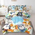 thumbnail image 1 of Castle Fairy Cartoon Dogs 7-Piece Twin Bedding Sets,Kawaii Flower Bedding Comforter Set,Blue Sky Breathable Sheet Sets,Lightweight Animal Room Decor,Reversible, 1 of 8