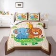 thumbnail image 1 of Castle Fairy Cartoon Elephant Lion Squirrel Twin Comforter Sets,Leopard Print Bedding Set, 1 of 8