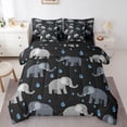 thumbnail image 1 of Castle Fairy Cartoon Elephants Bedding Comforter Set,Kawaii Animal King Bedding Sets, 1 of 8