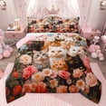 thumbnail image 1 of Castle Fairy Cartoon Floral Cats Queen Comforter Set,Vintage Flowers Bedding Comforter Set, 1 of 8