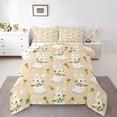 thumbnail image 1 of Castle Fairy Cartoon Floral Rabbit 2Pcs Bedding Comforter Set for Girls Boys Children,Kawaii Carrot Twin Comforter Sets,Cute Animal Breathable Bedding Set,Lightweight Room Decor, 1 of 8