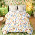 thumbnail image 1 of Castle Fairy Cartoon Flowers Deer 7-Piece Twin Bedding,Colorful Floral Animal Bedding Comforter Set,Cream Pink Blue,Reversible, 1 of 7