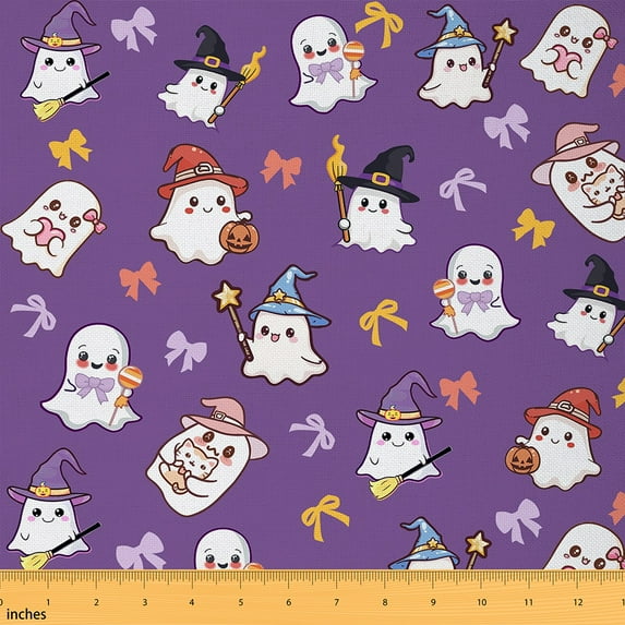 Castle Fairy Cartoon Ghost Fabric by the Yard 10 Yards for Children,Cartoon Bow Room Decor Fabric by the Yard,Happy Halloween Fabric for Sewing,Super Cozy Room Decor