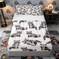 thumbnail image 1 of Castle Fairy Cartoon Gray Raccoon Zipper Full Size Comforter Sets with Fitted Sheet and 2 Pillowcases for Boys,Kawaii Animal Zipper Bedding Set,Gray Black,Reversible,4pcs, 1 of 6