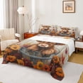 thumbnail image 1 of Castle Fairy Cartoon Highland Cow 4 Pieces Queen Sheet Sets for Kids Teens Adults,Chic Flowers Vintage Cabin Ultra Soft Flat Sheet,Rustic Farmhouse Animal Queen Fitted Sheet,Breathable Home Decor, 1 of 7