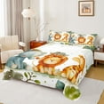 thumbnail image 1 of Castle Fairy Cartoon Lion Elephant Giraffe Twin Sheet Sets,Botanical Leaves Bedding, 1 of 7