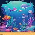 thumbnail image 1 of Castle Fairy Cartoon Marine Fish Fabric by the Yard 1 Yard for Boys Girls, Colorful Underwater World Home Decor Fabric by the Yard, Coastal Coral Sewing Fabric, 1 of 6
