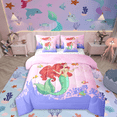thumbnail image 1 of Castle Fairy Cartoon Mermaid 7 Pieces Bedding Comforter Set,Ocean Princess Full Bedding Set Lightweight,Kawaii Castle Fitted Sheet Flat Sheet,Ultra Soft Sea Home Decor, 1 of 9