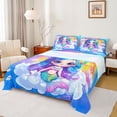 thumbnail image 1 of Castle Fairy Cartoon Mermaid Bed Sheets for Children,Ocean Princess King Sheets, 1 of 7