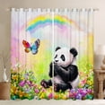 thumbnail image 1 of Castle Fairy Cartoon Panda Black Out Curtains,Floral Curtains Pack of 2 (42x63 Each), 1 of 6