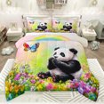 thumbnail image 1 of Castle Fairy Cartoon Panda Full Size Comforter Sets,Spring Garden Flowers Bedding Sets, 1 of 8