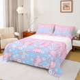 thumbnail image 1 of Castle Fairy Cartoon Pink Axolotl 4-Piece Full Size Sheets for Girls,Cherry Blossom Bed Sheets,Gradient Pink Blue Lightweight Sheet Sets,Ultra Soft Home Decor, 1 of 7