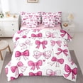 thumbnail image 1 of Castle Fairy Cartoon Pink Bow Twin Bedding Sets,Ribbon Bowknot Bedding Comforter Set, 1 of 8