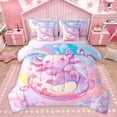thumbnail image 1 of Castle Fairy Cartoon Pink Salamander Twin Bedding Sets,Axolotl Bedding Comforter Set, 1 of 8