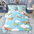 thumbnail image 1 of Castle Fairy Cartoon Plane Bedding Comforter Set 7 Pieces for Boys Girls,Kawaii Aircraft Full Bedding Set Lightweight,Transportation Theme Fitted Sheet Flat Sheet,Ultra Soft Home Decor,Reversible, 1 of 8
