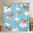 thumbnail image 1 of Castle Fairy Cartoon Plane Curtains Pack of 2 (42x84 Each) for Boys Girls,Kawaii Aircraft Curtains Blackout,Transportation Theme Bedroom Curtains,Ultra Soft Home Decor, 1 of 6