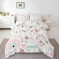 thumbnail image 1 of Castle Fairy Cartoon Rabbit 2pcs Bedding Comforter Set,Rainbow Mushroom Twin Comforter Sets,Kawaii Animal Breathable Bedding Set,Luxury Floral Bedroom Decor,Reversible, 1 of 8