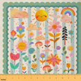 thumbnail image 1 of Castle Fairy Cartoon Rainbow Fabric by the Yard 3 Yards,Kawaii Flower Sewing Fabric,Geometric Stripes Fabric for Sewing,Breathable Home Decor, 1 of 6