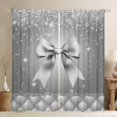 thumbnail image 1 of Castle Fairy Cartoon Ribbon Bow Black Out Curtains for Kids Children Teens,Bling Grey Glitter Curtains Pack of 2 (42x63 Each),Geometric Plaid Bedroom Curtains,Ultra Soft Home Decor, 1 of 6