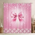 thumbnail image 1 of Castle Fairy Cartoon Ribbon Bow Black Out Curtains for Kids Children Teens,Bling Pink Glitter Curtains Pack of 2 (42x63 Each),Geometric Plaid Bedroom Curtains,Ultra Soft Home Decor, 1 of 6