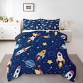 thumbnail image 1 of Castle Fairy Cartoon Rocket Planet Twin Comforter Sets,Kawaii Galaxy Bedding Set, 1 of 8