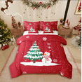 thumbnail image 1 of Castle Fairy Cartoon Snowman 7-Piece Bedding Comforter Set for Children,Christmas Tree King Bedding Sets,Festival Xmas Ultra Soft Bed Sheets,Ultra Soft Home Decor, 1 of 8