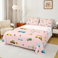 thumbnail image 1 of Castle Fairy Cartoon Truck 4 Pieces Queen Sheet Sets,Kawaii Tractor Ultra Soft Flat Sheet,Construction Vehicles Queen Fitted Sheet,Lightweight Car Room Decor, 1 of 7