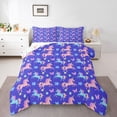 thumbnail image 1 of Castle Fairy Cartoon Unicorn Full Size Comforter Sets,Colorful Stars Print Bedding Sets, 1 of 8