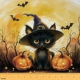 thumbnail image 1 of Castle Fairy Cat Pumpkin Fabric by the Yard 3 Yards,Spooky Animal Sewing Fabric,Happy Halloween Fabric for Sewing,Lightweight Room Decor, 1 of 6